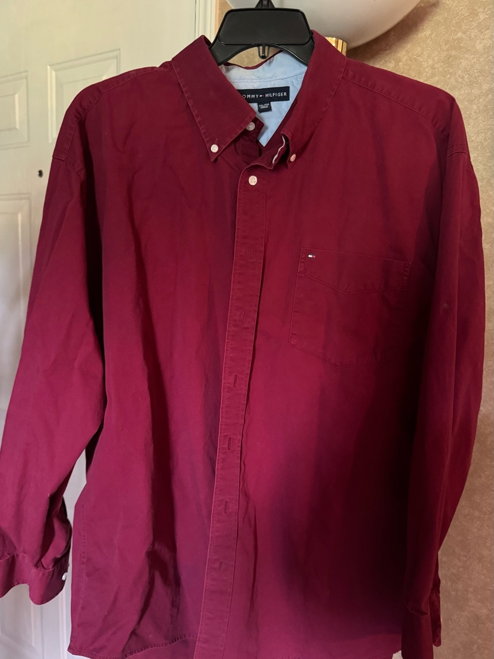 Tommy Hilfiger Men's Button-Down Shirt - Wine